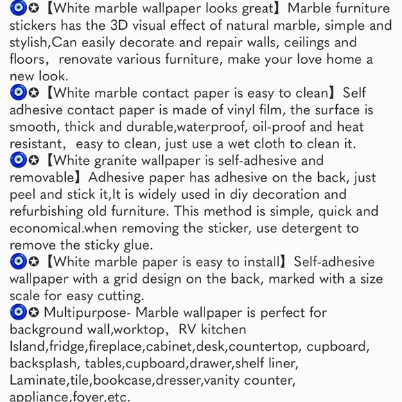 Large White Marble Granite Wallpaper Peel Stick Thicken 24x354inch Waterproof - Picture 3 of 8